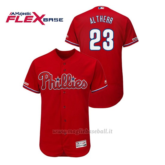 Maglia Baseball Uomo Philadelphia Phillies Aaron Altherr 150th Aniversario Patch Flex Base Rosso